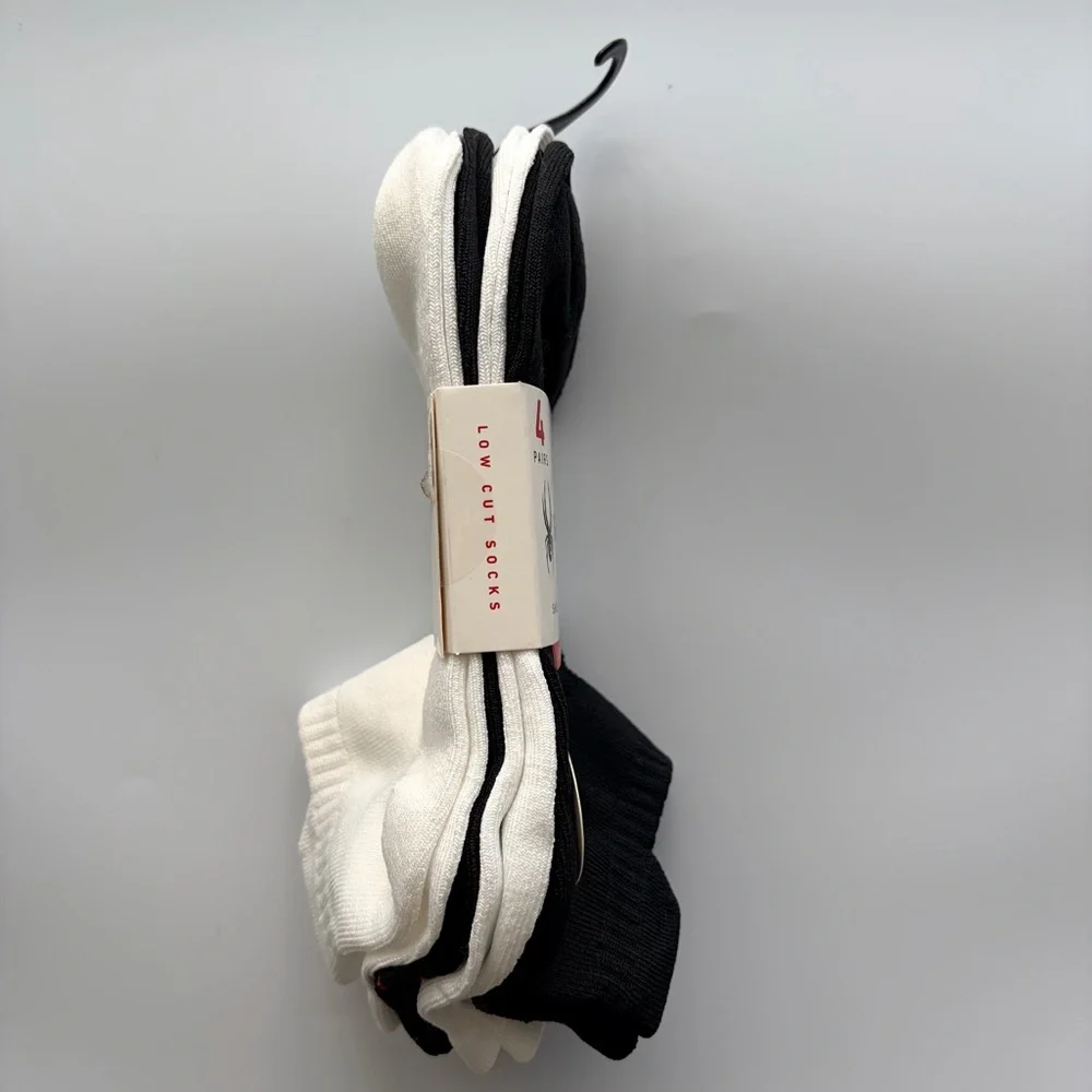 Spyder men’s low cut socks 6 pairs size 6-12 black white red
